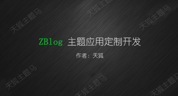 天狐主题定制开发